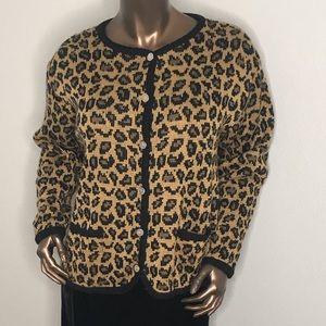 Vintage 80s leopard Tally-Ho sweater
